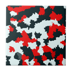 Camo Vermelho Cristal Abstrato Mosaico Irregular