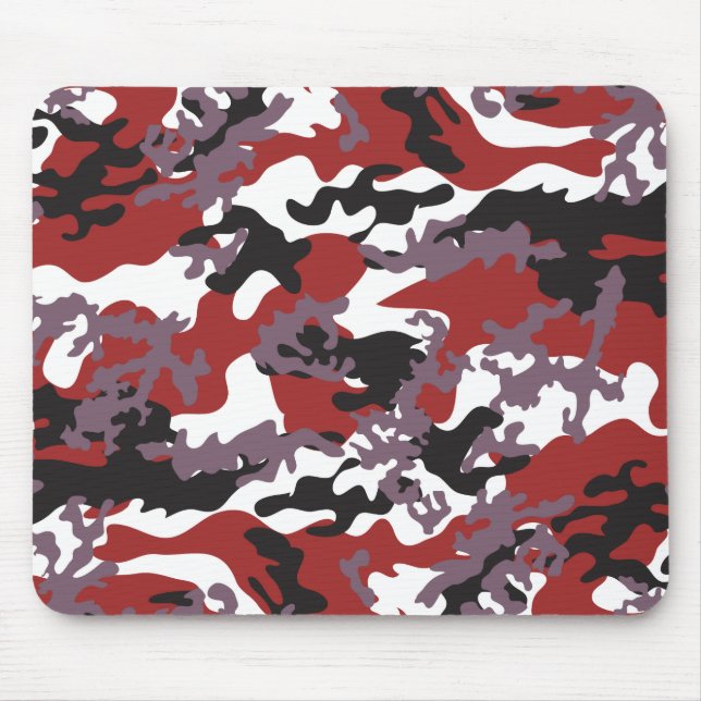 Camo vermelho feito sob encomenda Mousepad (Frente)