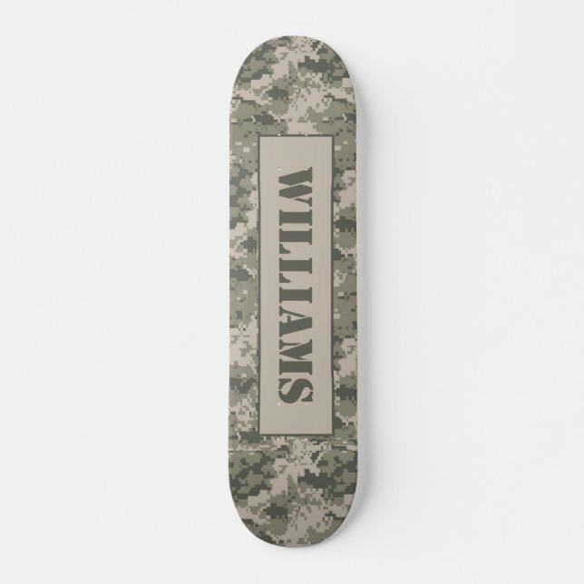 Camoflauge digital Camo Mini skateboard ARMY ACU (Frente)