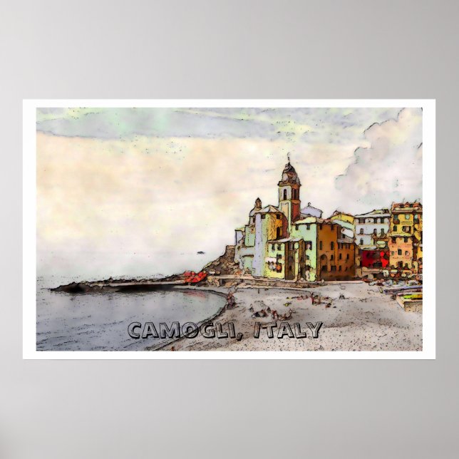 Camogli Beach, lg poster (Frente)