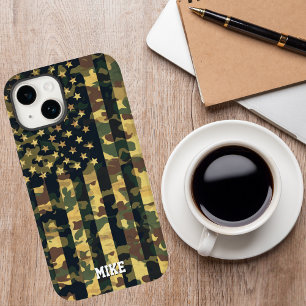 Camouflage American Flag,EUA,Patriótico,Verde,Pres