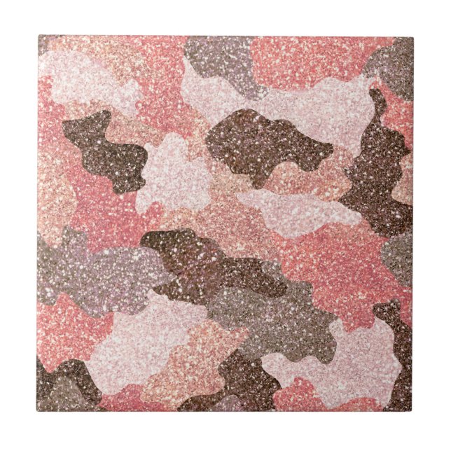 Camouflage Rosa Dourado Camo Glitter Glam Monogram (Frente)