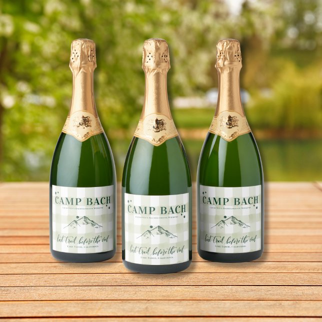 CAMP BACH - Vibes Russos do Rótulo de Champanhe Pe (Rustic Camp Bach champagne label – perfect for outdoor bachelorette toasts in the woods!)