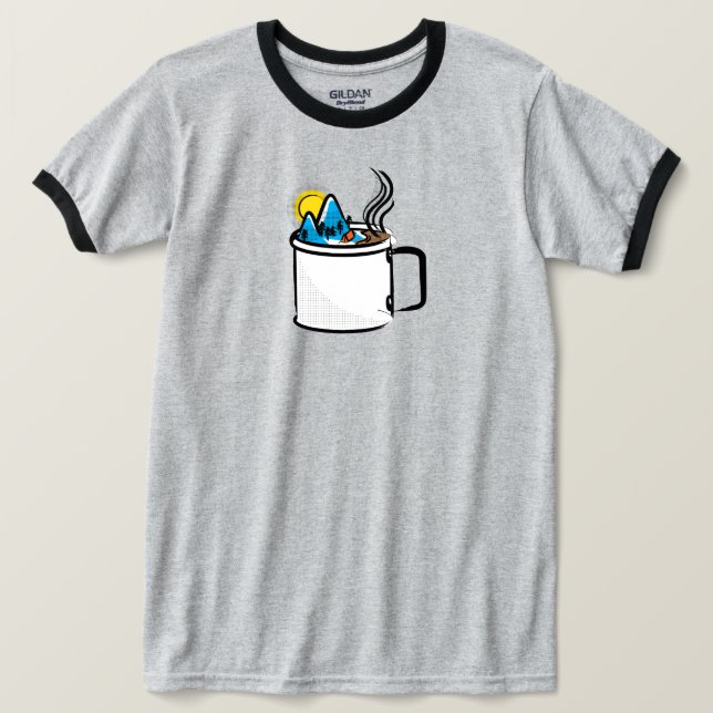 Camp Café Camp - Camiseta Masculina (Frente do Design)