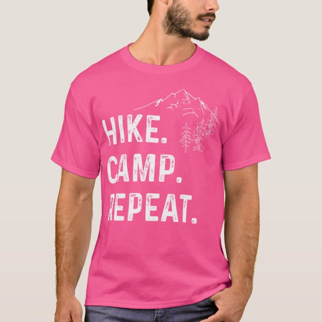Camp De Hike Repete A Camisa Para O Lover Da Natur (Frente)