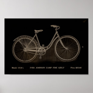 Camp Fire Girls Bicicleta E Poster De Arte Em 1915