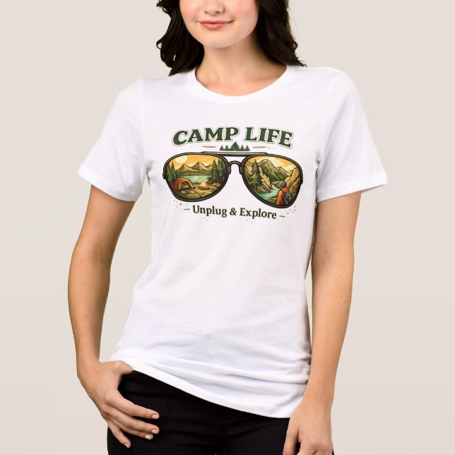 Camp Life Feels Right – Women’s Casual Tee USA (Frente)