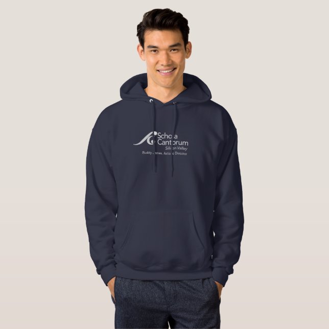 Campanha Schola 61 pullover de capuz azul escuro (Frente Completa)