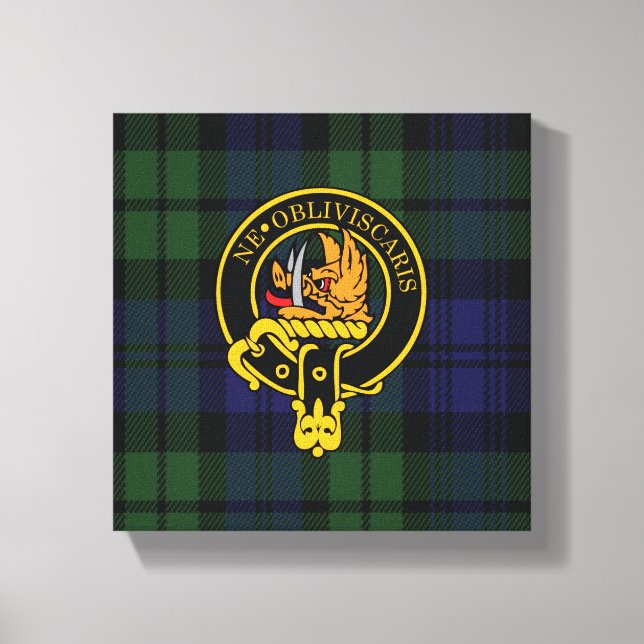 Campbell Scottish Crest e Tartan Canvas (Frente)