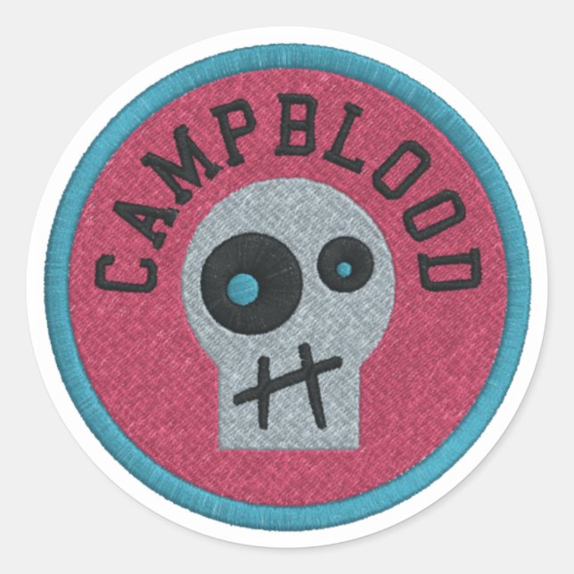 CampBlood Merit Crachá adesivos Skully (Frente)