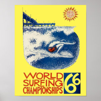 Campeonato Mundial de Surfe no Poster de 66’