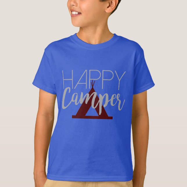 Camper Feliz Moderno | Tipi | Camisa para crianças (Frente)