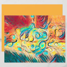 Camper Retro Hippie Abstrato amarelo colorido