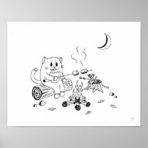 Campfire Cat & Mouse Art Impressão 100318