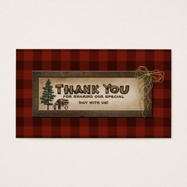 Camping, Glamping, Cartão de Favor do Casamento Na (Frente)