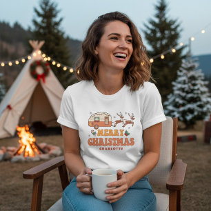 Camping Merry Christmas Reindeer Nome Personalizad