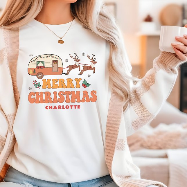 Camping Merry Christmas Reindeer Nome Personalizad (Criador carregado)
