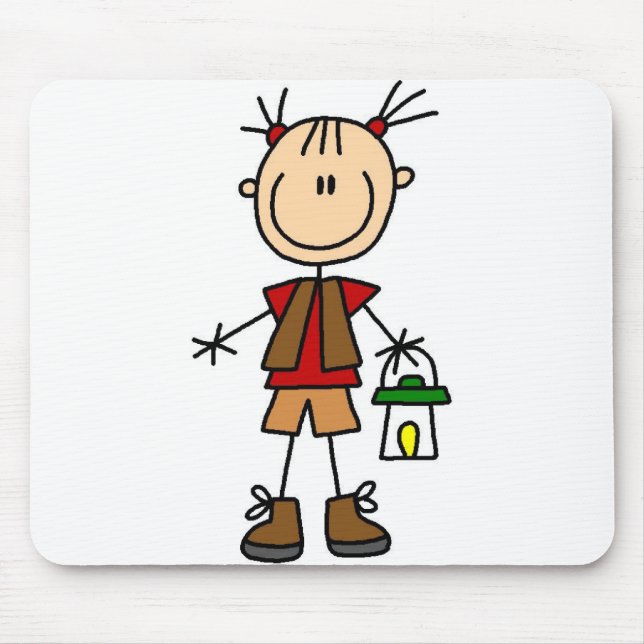 Campista da menina com lanterna Mousepad (Frente)