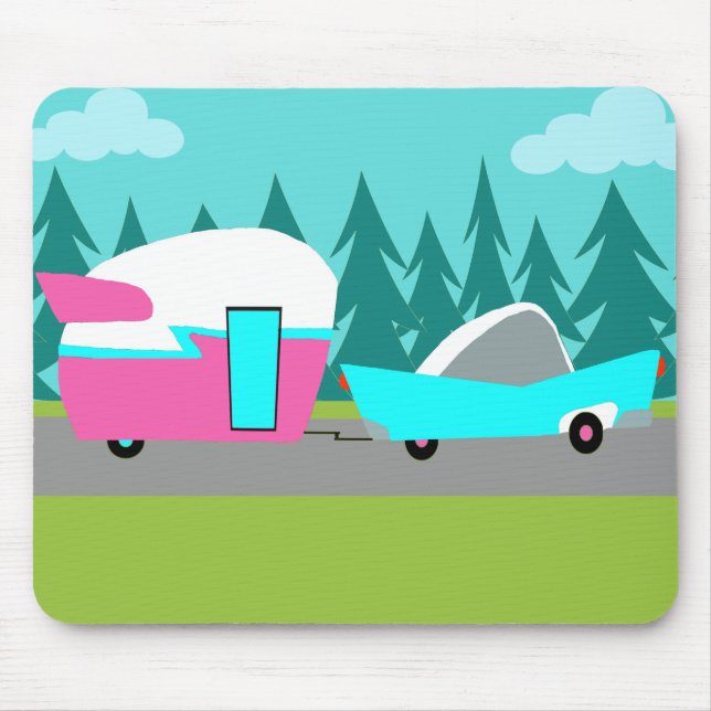Campista retro/reboque e carro Mousepad (Frente)