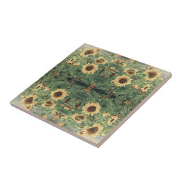 Campo abstrato de girassóis amarelos gigantes