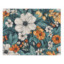 Campo acrílico de flores quebra-cabeça divertido.