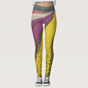Campo colorido Legging das tulipas