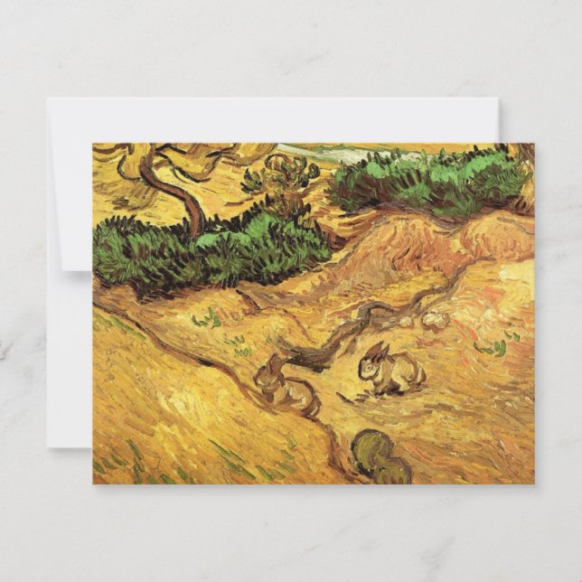 Campo com dois coelhos por Vincent van Gogh (Frente)