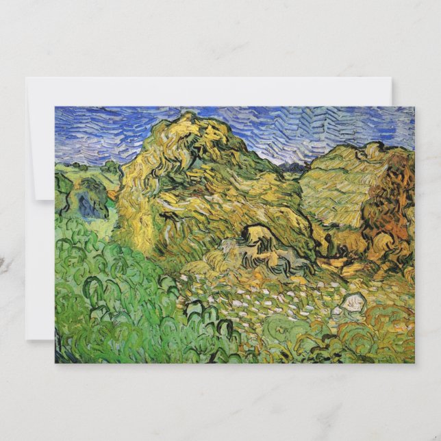 Campo com pilhas de trigo por Vincent van Gogh (Frente)