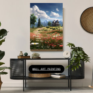 Campo de Arte Canvas das Flores Selvagens