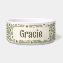 Campo de Flores Creme e Verde - Tigela de Cerâmica