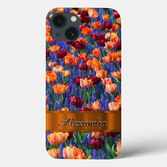 Campo de flores de tulipas bonito personalizadas (Verso)