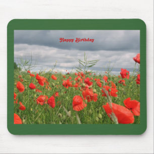 Campo de flores "Parabéns" Mousepad