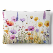 Campo de flores silvestres em aquarela