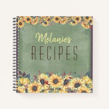 Campo de girassóis sobre receitas personalizadas v