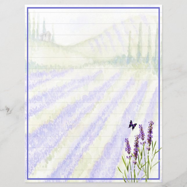 Campo de lavanda de Aquarela (Frente)
