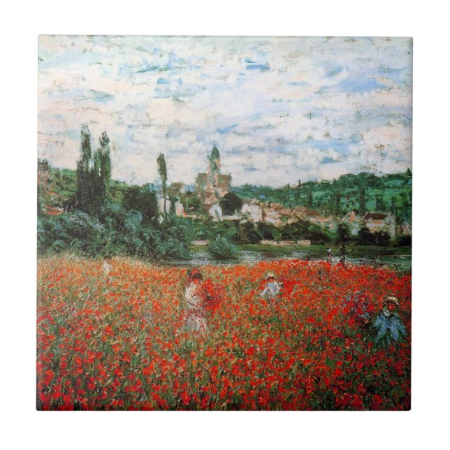 Campo de Monet do azulejo vermelho das papoilas (Frente)