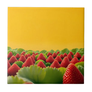 Campo de Morango Vermelho Vibrante