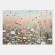 Campo de papel de enrolamento de flores selvagens