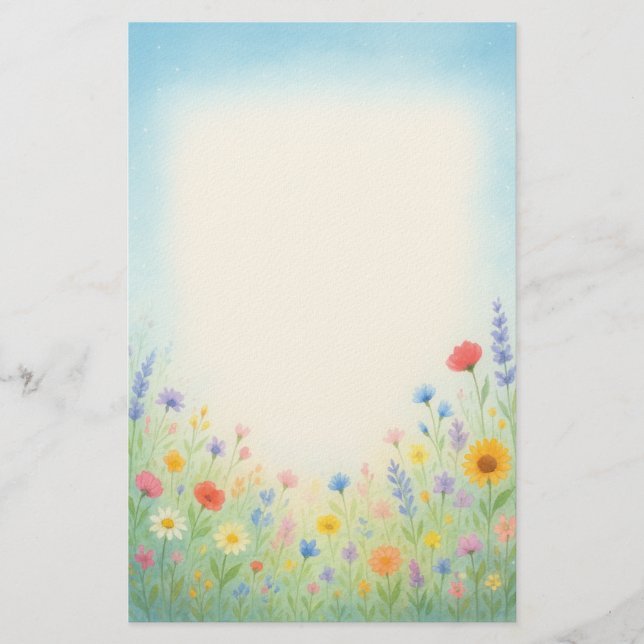 Campo de papel de papelaria de Dream Wildflower (Frente)