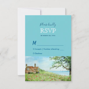 Campo de Papoulas Aquarela Casamento Resposta RSVP