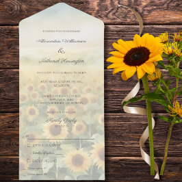 Campo de Sunflower All in One Convite de casamento