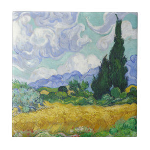 Campo de Trigo com Ciprestes de Van Gogh Arte