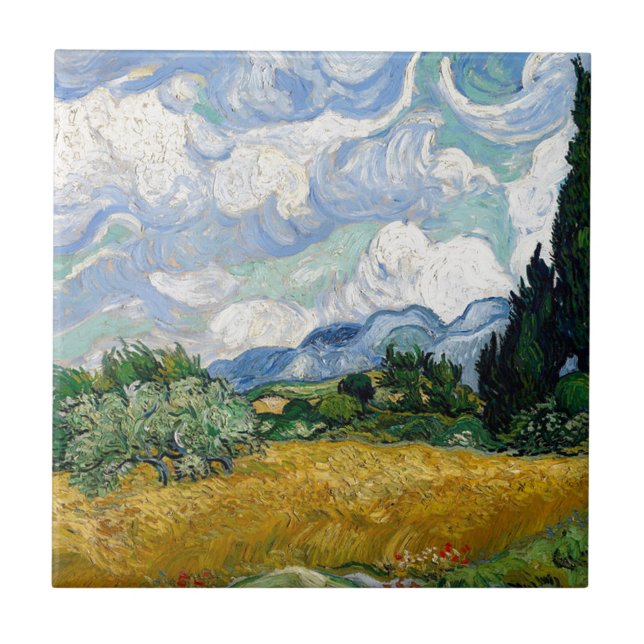 Campo de trigo de Vincent van Gogh com arte dos (Frente)