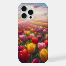 Campo de Tulipas Vibrantes em Flor