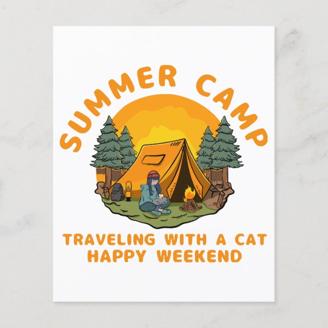 Campo de verão viajando com um gato (Frente)