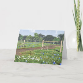 Campo do Cartão de Aniversário Bluebonnets