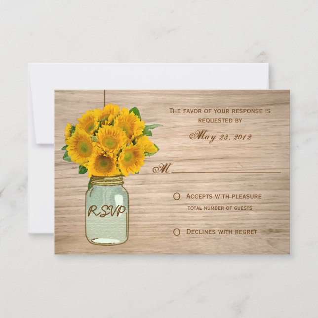 Campo Rustico Girassóis em Pote RSVP (Frente)