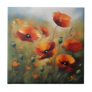 Campo Serene de Poppies Selvagens Vibrantes