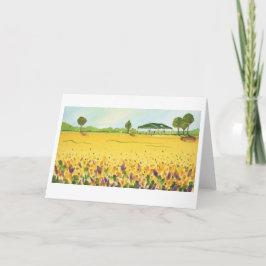 Campos da Flor no Cartão de Saudação Dobrado de Hu