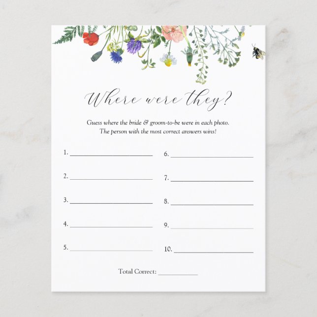 Campos de Flor Selvagem e Abelhas Onde Jogavam (Frente)